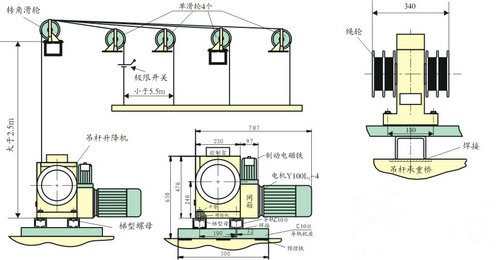 多層繞吊桿安裝示意圖